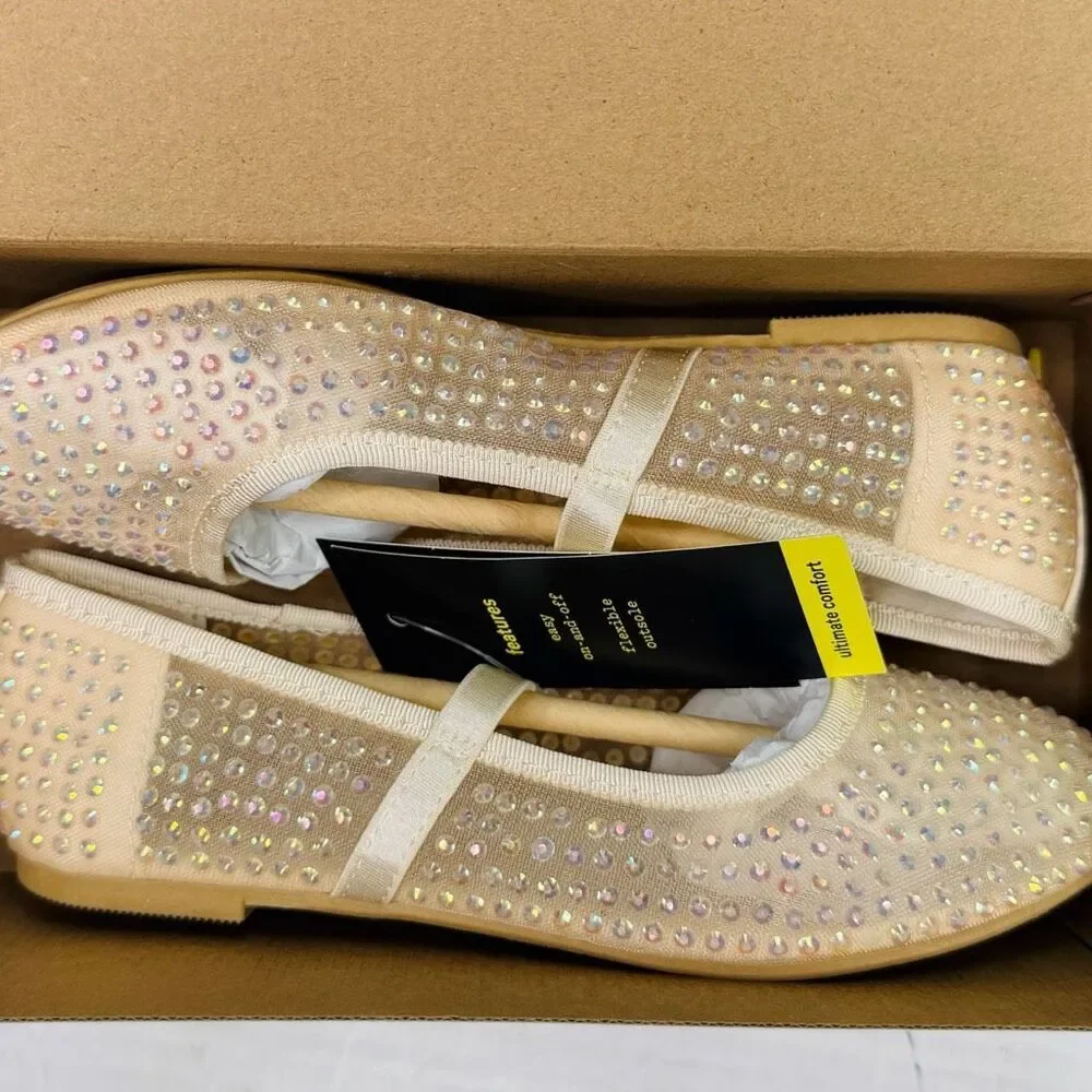 art class™ Faye Mesh Ballet Flats - Size 1 - Beige